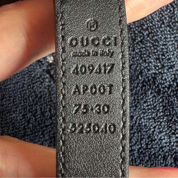 Gucci GG Marmont Thin Black Belt Gold Hardware 75cm - Picture 7 of 9